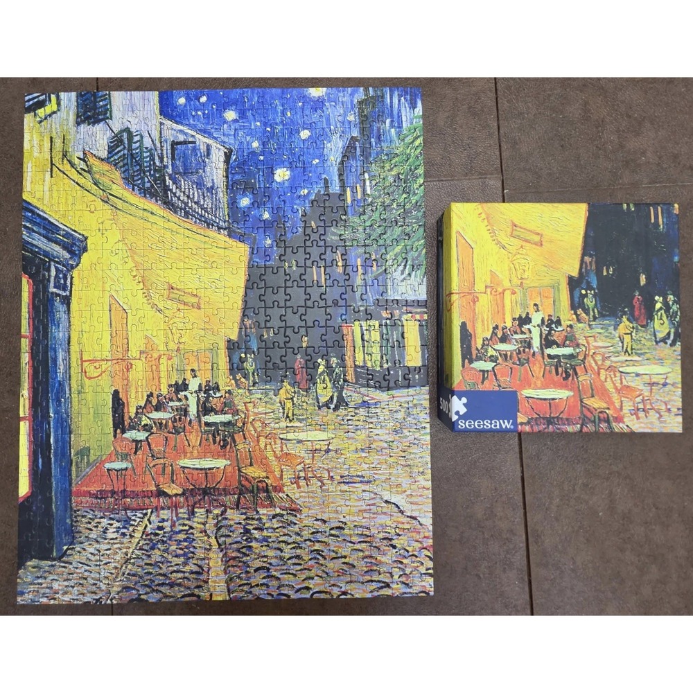seesaw Cafe Terrace at Night by Vincent van Gogh 500 Piece Puzzle COMPLETE